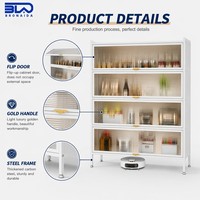 Armoire de cuisine en acier de style industriel avec étagère réglable, design spacieux et organisé