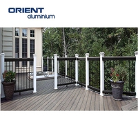 Rampe en aluminium de style chaud pour balcon extérieur et escalier Rampe de balcon moderne en ciment