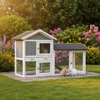 Cage à lapins moderne en bois avec plateau de nettoyage facile, imperméable, respirante, écologique, toutes saisons