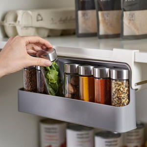 2023 Hot Sale Kitchen Cabinet Space Saving Pull Out Organizer Spice Bottles Storage Rack Self Adhesive Jar Container Drawer Type