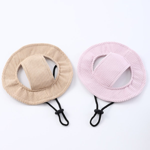2025 New Cute Adjustable Strap Dog Hat Breathable Ear-Hole Corduroy Nylon Cotton Plastic Wool Bamboo Cloth Leather Accessory - Product Image 5