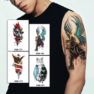 Tatouages temporaires imperméables Panthère noire, autocollant de <span class=keywords><strong>tatouage</strong></span> animalier longue durée, art corporel pour bras, <span class=keywords><strong>faux</strong></span> tatouages sexy pour hommes - Product Image 1