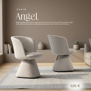 Chaise de salle à manger pivotante à dossier haut de style nordique moderne avec revêtement en velours et pieds en métal pour la maison et l'hôtellerie - Product Image 2