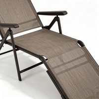 Nouvelle chaise longue de patio réglable en hauteur avec structure en acier inoxydable, 5 positions inclinables, design durable