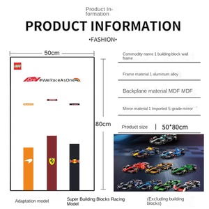 Cadre photo mural compatible <span class=keywords><strong>Lego</strong></span> SpeedF1, épaisseur 3,5 cm, peinture décorative suspendue, alliage d'aluminium, acrylique, MDF, cristal - Product Image 4