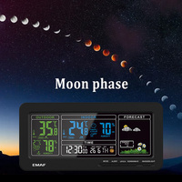 Station météo sans fil EMAF pour la maison, avec thermomètre numérique, hygromètre, capteur d'intérieur, prévisions météo, horloge LCD et alarme.