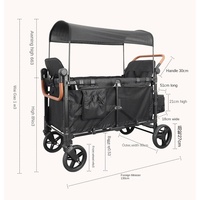 Bestseller Poussette Métallique Quatre Places à Vue Panoramique - Solution de Voyage Idéale pour le Camping en Plein Air