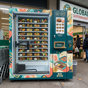 JFP 24 Hours Self-Service Hot <b>Lunch</b> <b>Box</b> Vending Machine Self-Heating Prepared Meal Bento Vendor With Touch Screen Provide Freshl - Product Image 3