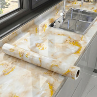 Papier peint autocollant imperméable gris foncé effet marbre, revêtement mural amovible en PVC, film de protection anti-taches pour comptoirs et meubles