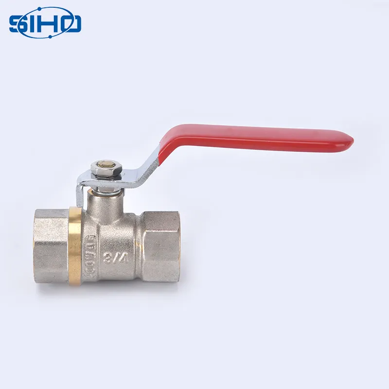 Good price brass ball valve with red handle for water and gas