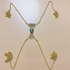 SHIXIN Chaîne de Corps Papillon Sexy à Strass Vente Chaude, Chaîne de Poitrine Bikini Tendance Bijou pour Femme Fête - Product Image 5