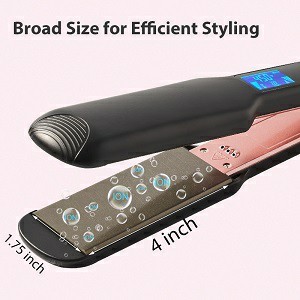 Lisseur à cheveux Vente à Chaud Fer Plat Titane <span class=keywords><strong>Électrique</strong></span> Logo Personnalisé Affichage de la Température LCD <span class=keywords><strong>Plancha</strong></span> Nano Titanium 2.5M 72W - Product Image 4