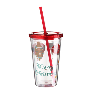 Vaso de Plástico con Logotipo Personalizado, Tipo Globo de Nieve, Ecológico, Transparente, con Pajita de Plástico AS/PS, Vaso para Bebidas Frías con Tapa y Pajita - Product Image 3