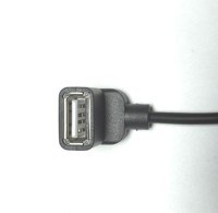 Kabel PVC Hitam 1 Meter Panjang USB-A Male ke USB-A Female Paket Lengkap Kabel Ekstensi USB (untuk Pengisian Daya) dengan Sudut Kanan