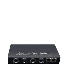 Gigabit SFP Fiber Switch 1000Mbps Optical Media Converter 4 * SFP Fiber Port and 2 RJ45 UTP Port 4/8G2E Fiber Ethernet Switch