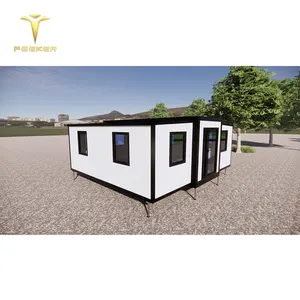 高品质低成本耐用工程50平方米预制集装箱2卧室现代模块化营地预制房屋