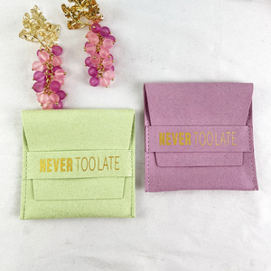 8x8cm Luxury Custom Logo Velvet Microfiber Jewelry Pouch Bag for Rings Earrings Necklace Bracelet Packaging Display - Product Image 4
