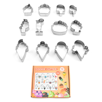 Lot de 12 emporte-pièces en acier inoxydable en forme de crème glacée pour la décoration de pâtisseries et la confection de biscuits, idéal pour le bricolage