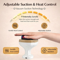 Masseur corporel portable 9 niveaux Gua Sha anti-cellulite, outil de massage électrique à ventouses chauffantes pour le ventre, les cuisses et le corps