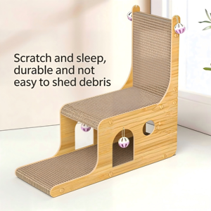 ที่ลับเล็บแมวรูปตัว L ขนาด 40x23x60 ซม. ทำจากวัสดุกระดาษที่ทนทาน แบบ 1 ชั้น ลายเรียบ สำหรับแมว - Product Image 2