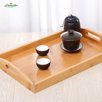 Plateau en bois de bambou, plateau rectangulaire en bois massif pour la maison, plateau à thé, plateau à tasses à eau