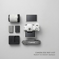 Appareil photo Canon EOS R50 V d'occasion avec objectif ultra grand-angle 14-30mm, version globale, 24,2MP, 4K, multilingue, pour vlogging et photographie immobilière, état neuf