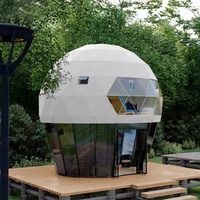 Tente de maison de dôme géodésique de glamping en verre à deux niveaux de haute qualité
