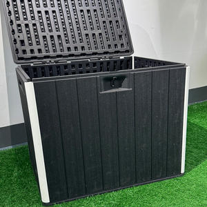 صناديق تخزين بلاستيكية مقاومة للماء لأثاث الحدائق، قابلة للطي، مربعة الشكل، كبيرة الحجم، للاستخدام الخارجي، صندوق تخزين للتخييم مع أغطية - Product Image 3