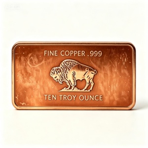 Barra de Cobre Puro 999 de 10oz al por Mayor con Patrón de Mascota Búfalo, Estampado Personalizado, Barra de Lingote, Regalo de Negocios para Coleccionistas - Product Image 4