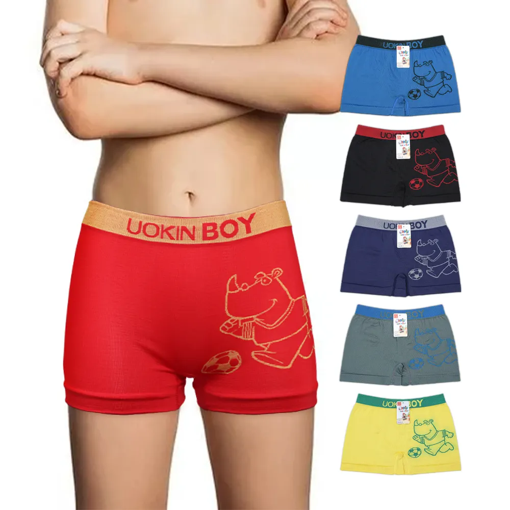 Cuecas boxer sem costura UOKIN de algodão para meninos de 8 a 12 K5031