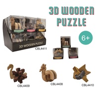 Puzzle en bois 3D bateau dragon, Flaminogo, puzzle poisson volant en affichage