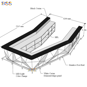 <span class=keywords><strong>Bar</strong></span> Deportivo con Luz Morada, Forma Rectangular Personalizada, Barra de <span class=keywords><strong>Bar</strong></span> para Eventos en Interiores, Discotecas, Estadios de Fútbol, Zonas de Aficionados - Product Image 2