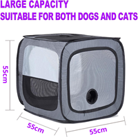 Enclos de séchage pliable pour animaux de compagnie en fil d'acier, étanche et anti-rayures, pour le bain et le toilettage des chats et chiens, portable avec sac de transport