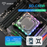 Refroidisseur liquide pour processeur Socooler C55W en cuivre de qualité supérieure, pour PC de jeu, refroidissement par eau haute performance, ventilateur de boîtier d'ordinateur 4 broches
