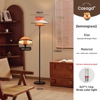 Lampu Lantai Vintage Lemongrass, Lampu Atmosfer Kain Retro untuk Ruang Tamu di Samping Sofa, Lampu Tidur Mewah untuk Kamar Tidur
