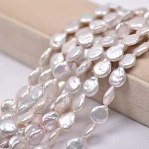 Perles d'eau douce blanches baroques 1094, 10-11 mm, perles en vrac avec variété de couleurs pour accessoires de bijoux DIY - Product Image 1