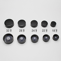 Capuchon en plastique noir de 18 mm, 20 mm, 22 mm, 24 mm, 28 mm, 32 mm, en polycone, avec doublure en polycone pour bouteille de Boston
