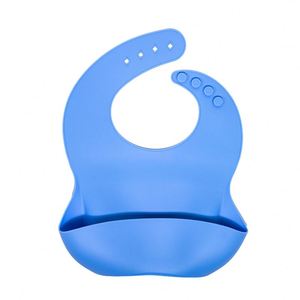 Venta al por mayor babero de bebé de silicona de alimentación ligero botón a presión Baberos ecológicos antibacterianos para bebés - Product Image 4