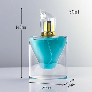 특별 디자인 고급 1.7온스(50ml) 플랫형 빈 향수병 유리, 두바이 스타일 캡 포함, 도매 유리병 공급업체 - Product Image 6