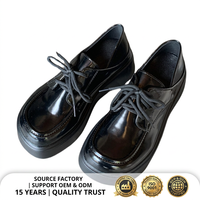 Chaussures décontractées tendance pour femmes 2026 : Mocassins à lacets à semelle épaisse, bout rond, plateforme, style Derby – Vente en gros OEM/ODM, logo personnalisé