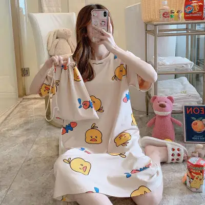 Chemise de nuit coréenne, adorable et en tissu, nouvelle collection, pyjama pour femmes