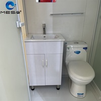 Cabine de douche modulaire préfabriquée tout-en-un avec portes de douche en verre pour l'intimité