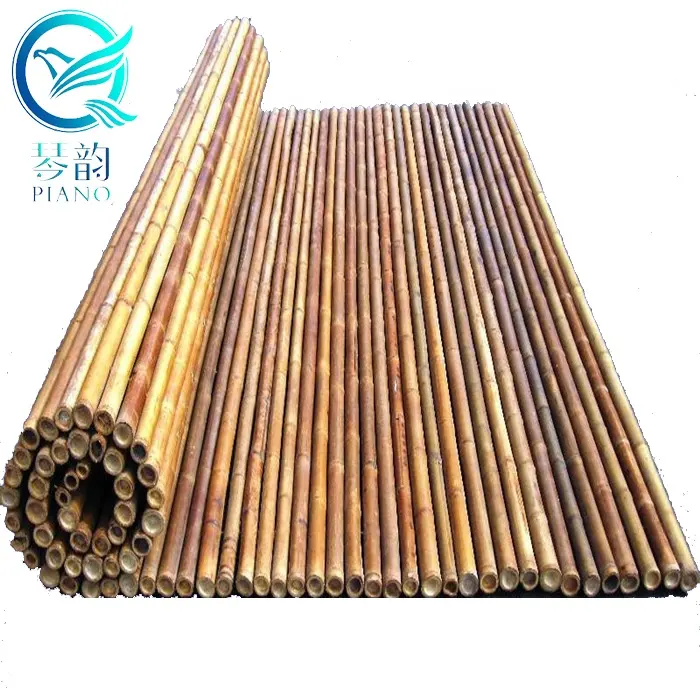 20~30mm cheap white and black yard rolling bamboo fence panel / garden bamboo fencing rolls and stick fence