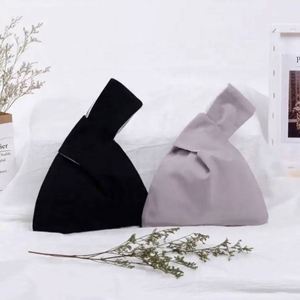 Sac à poignet noué en toile de coton écologique, style japonais, personnalisable, couleur unie, en tissu réutilisable, nouvelle collection, offre spéciale - Product Image 4