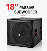 Subwoofer professionnel simple de 18 pouces, 600W AES, 2400W de crête, bobine vocale de 100 mm, façade en contreplaqué de bouleau de 18 mm, Bass Reflex, 8 Ohms, pour KTV, bars et clubs