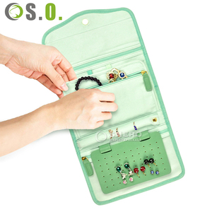 Multi Compartment <b>Foldable</b> Jewelry Roll Pouch Custom Print Supported Factory Bulk Supply For Vacation Carry And Jewellery Store - Product Image 1