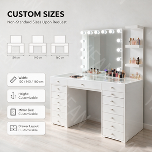 Tocador de <span class=keywords><strong>Maquillaje</strong></span> Moderno <span class=keywords><strong>Profesional</strong></span> de Fábrica con Espejo y Cajones - Product Image 4