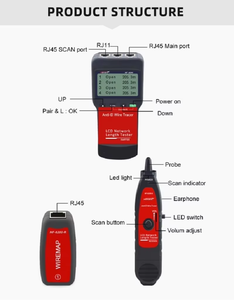 <span class=keywords><strong>Noyafa</strong></span> Fabriek NF-8200 Kabel <span class=keywords><strong>Tester</strong></span> Rj45 Cat5 Cat6 Draad Tracker Locator Lcd Scherm Meet Kabel Lengte - Product Image 4