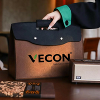 Sac à main festif en feutre non tissé Vecon à double boutonnage, écologique, avec impression personnalisée pour cadeaux promotionnels