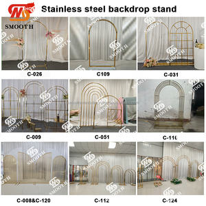 SMOOTH <b>Flower</b> Wall Backdrop Metal Elegant Frame Backdrop Wedding Stage Background - Product Image 3